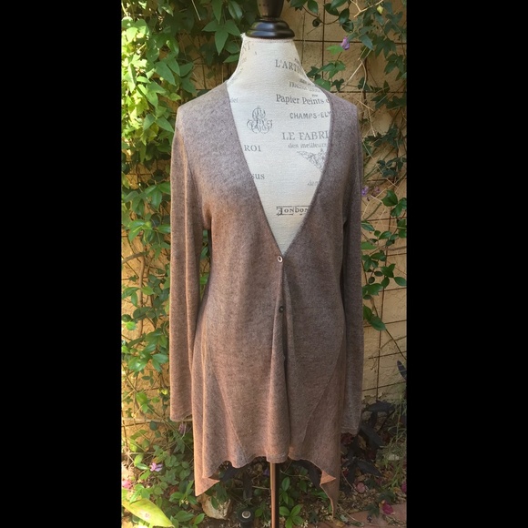 🎉H-P🎉 EILEEN FISHER Sexy n’ Soft Taupe / Greige Neutral Linen Sweater - Picture 2 of 11